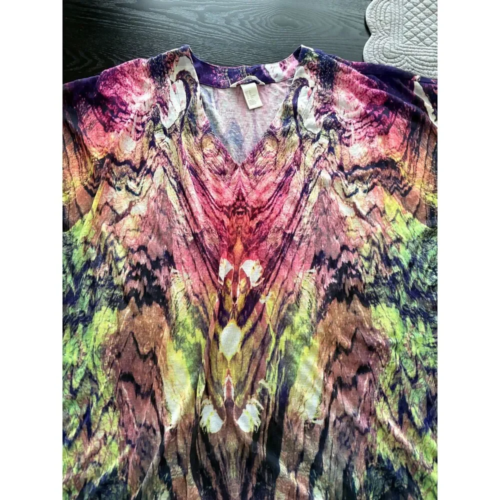 H&M Abstract Print Beach CoverUp Tunic Kaftan XS Lightweight Swim Coverup